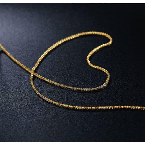 925 Sterling Silver Gold Plated Foxtail Chain Necklace Jewelry A2142