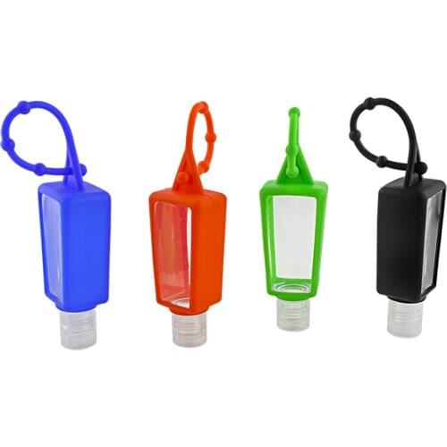 Portable Hand Sanitizer Empty Split Bottle with Silicone Case Portable Hanging Hand Gel Holder for Travel