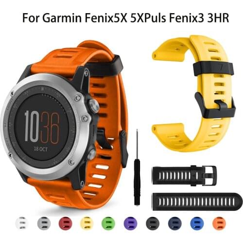 26mm Silicone Strap Watchband for Garmin Fenix 3 HR 5X Plus 6X PRO 3 Sapphire Watch Smart Bracelet Sport Replacement Wristband