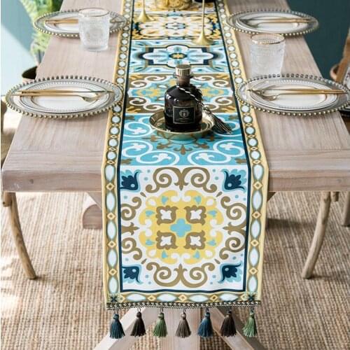 American Retro Luxury Table Runner Table Coth European Floral Linen Bed Flag Table Flag Fashion Household Adornment Supplies