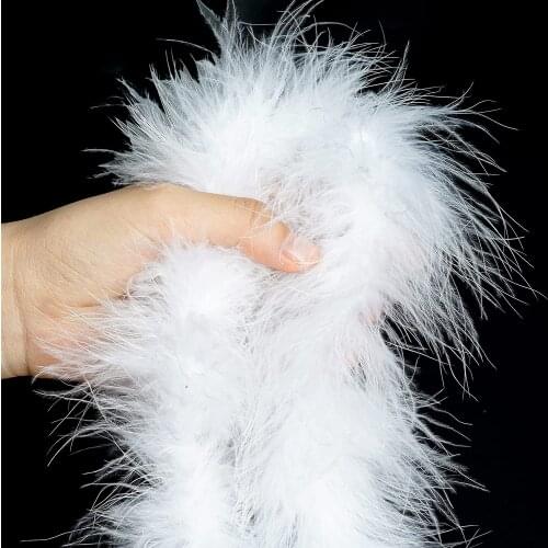 2 Meters White Marabou Feathers Turkey Feather Boa 18g Ribbon Shawl for Crafts Plumes Accessories Make Wedding Party Decoration