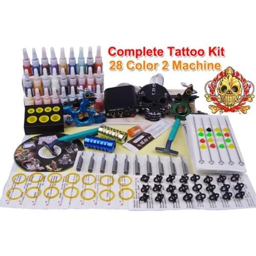 Tattoo starter kit tattoo machine equipment china 2 tattoo machine 28 color inks YLT-5