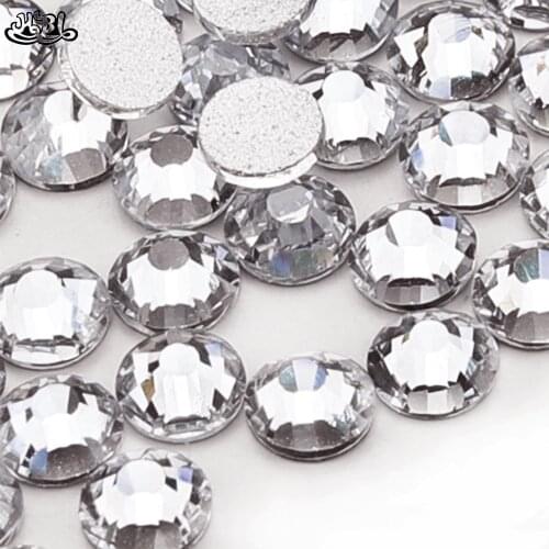 Non Hotfix Rhinestones SS3-SS40 Crystal Stone Flat Back Round Shape Clear Color Gem Loose Rhinestones for Clothing