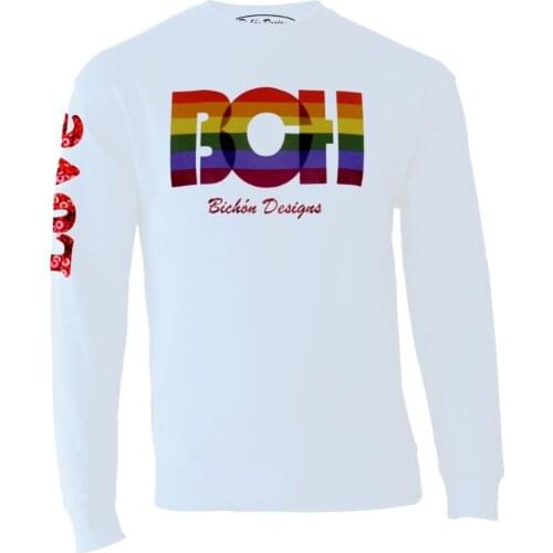 Sweatshirts men and women Bichon Designs, white BCH Rainbow, Gay Pride, free people new collection 2021