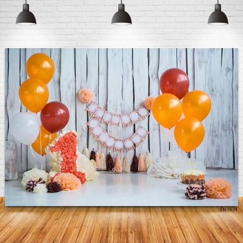 Balloon Cake Board Wall Decoration Vinyl Backdrop Photo Studio Background For Newborn Baby Shower 1st Birthday Party Photography