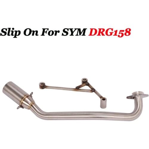 Slip On For Sym DRG158 Motorcycle Exhaust Pipe Escape Modified Stainless Steel Front Connection Link Pipe Without Muffler