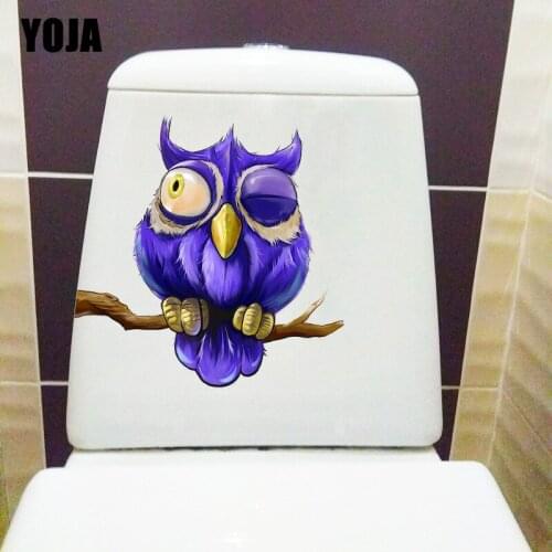 YOJA 23×23CM Owl On A Branch Kids Room Wall Decoration Decals Funny Cartoon WC Toilet Stickers T1-2704