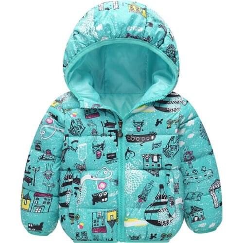 Girls Boys Winter Down Jacket Kids Hooded Cartoon Coat Baby Girl Snowing Warm Outerwear Boy Clothing Childrens Clothes Jacket