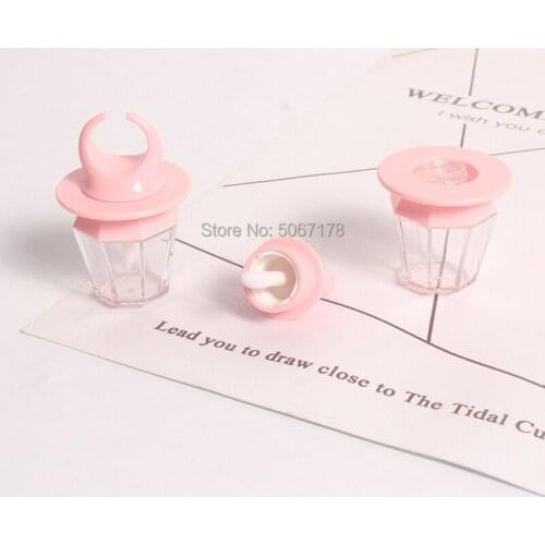 10/20/30/50pcs Diamond Ring Shape Empty Clear Lip Gloss Tube Pink Lip Balm Bottle Container In Refillable Bottles