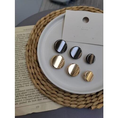 10pcs Gold Silver Color Round Buttons Alloy Shank Button For Jacket Windbreaker Button Fastener Plating Metal Snap Sewing Supply