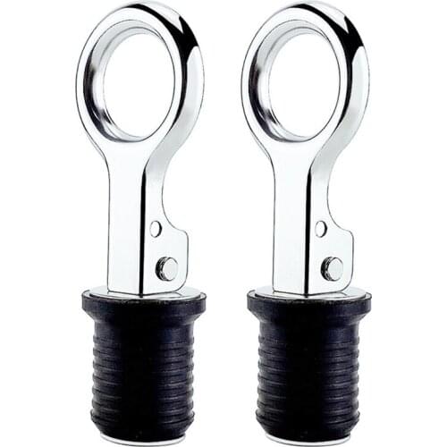 2Pcs Handle Rubber Drain Plug Snap Tight Flip Style Hull Livewell Bilge Transom Seawall Marine Boat Accessories