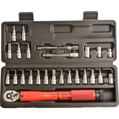 25PCS 2-24NM Adjustable Torque Wrench Bicycle Repair Tools Kit Bike Repair Spanner
