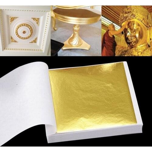 300pcs/lot Gold Foil Decor Golden Copper Leaf Cover Sheets Gilding DIY Art craft paper Gilding Craft Decorative Sticker decor