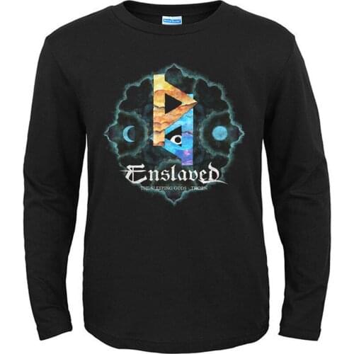9 designs Norway Enslaved Rock band men women long full sleeve shirt heavy Metal Cotton Punk Black Viking Tee Rocker Casual