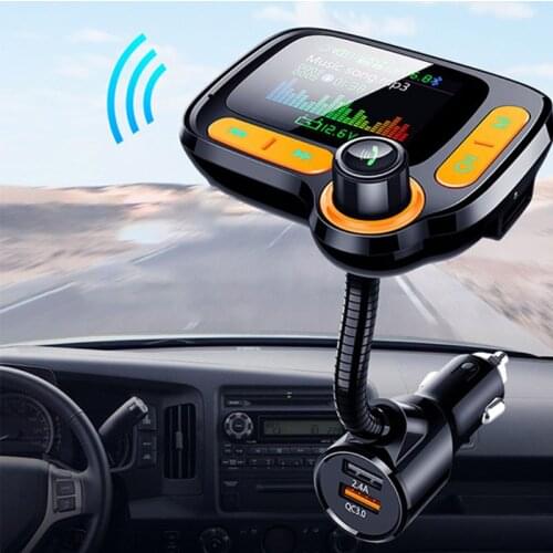 Auto MP3 Music Player Car Bluetooth Adapter Support TF Card AUX Hands-free Calling Car Charger with 1.77'' Color Screen