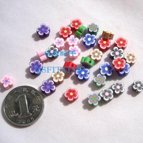 Free shipping,DIY accessories,10mm polymer clay beads,blossom design,mix color,bracelet department