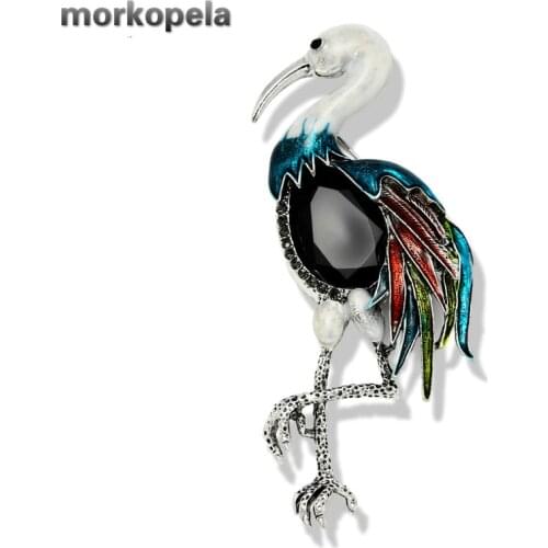 Morkopela Bird Enamel Brooches Pin Big Metal Brooch Women Men Pins Jewelry Banqet Clothes Broche Accessories