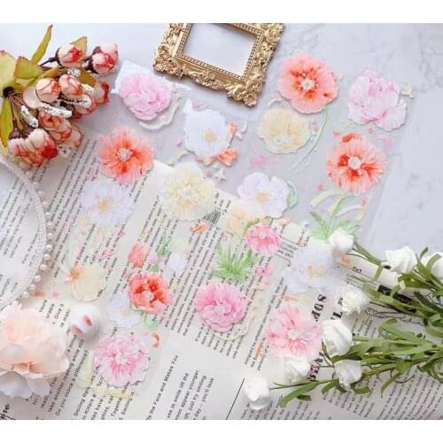 Lovely Corn Poppy Washi Tape for Card Making Bullet Journal DIY Scrapbooking Decorative Sticker