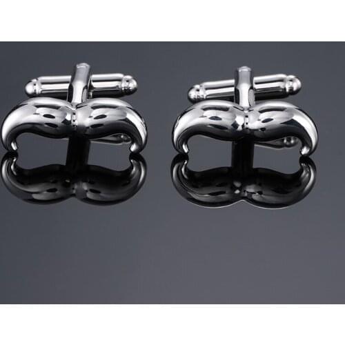 DY new High grade brand Brass material Fun design of silvery beard Cufflinks Mens French shirt Cufflinks free shipping