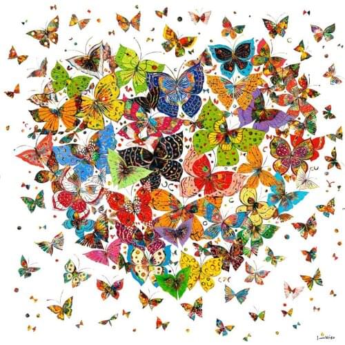 Full Square/Round Drill 5D DIY Diamond Painting "Butterfly Heart Shape" 3D Rhinestone Embroidery Cross Stitch 5D Home Decor