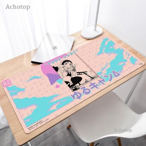 Japan Anime Yuru Camp Mouse Pad Large Cute Girl Mousepads XXL Laptop Office Gaming Accessories Fashion Otaku Rubber Computer Mat