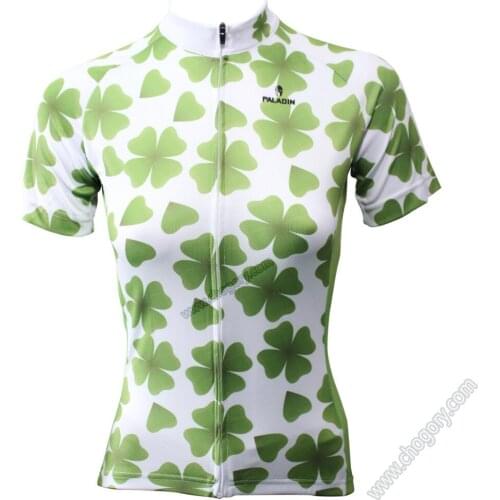 Beautiful Four Leaf Clover bicycle jerseys for summer short sleeved MTB shirts Anti-Pilling for ladies