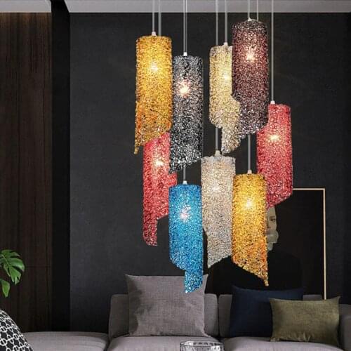 Nordic Color Creative Lighting Iron Rattan Art Postmodern Home Guest Restaurant Decorative LED Ceiling Chandelier