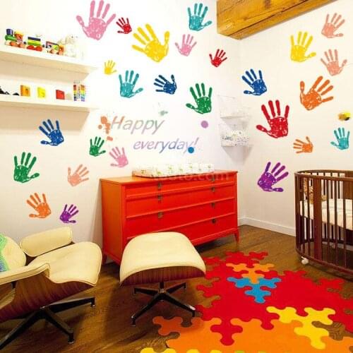 Creative Handprint Graffiti wall stickers PVC Material DIY art wall decals For Childrens room bedroom home decor stickers