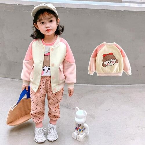 Girls' jackets new spring and autumn clothes small and medium-sized virgin baby jackets little girls casual baseball uniforms
