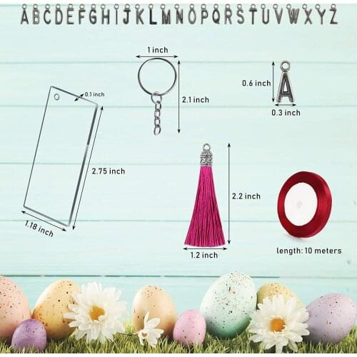 Tassels Blanks Bulk and Key Chain Letter for DIY Crafting Bracelet Supplies