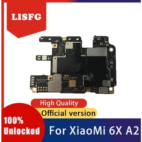 Good Tested For Xiaomi 6X A2 32GB 64GB Motherboard Unlocked Original 4GB ROM For Xiaomi 6X A2 Mi A2 6X Logic Board Mainboard