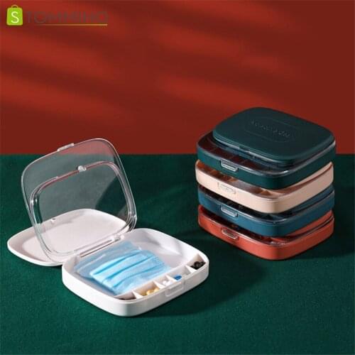 STOMMIHO Multi-function Storage Box Double-layer Mask Jewelry Medicine Travel Organizer Portable Makeup Casket Home Accessories