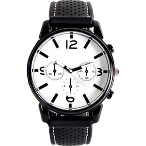 Men Fashion Numeral Dial Silicone Band Sport Analog Quartz Wrist Watch