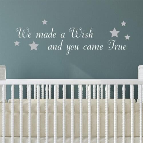 We Made A Wish And You Came True Little Stars Wall Stickers for Nursery Kids Room Vinyl Decals Babies Bedroom Quotes YY39