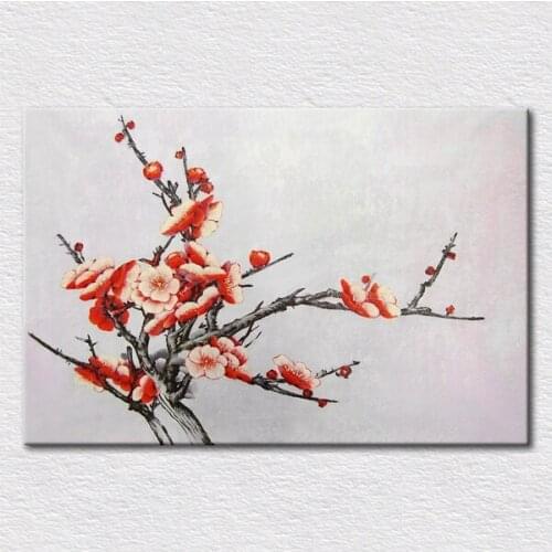 Canvas prints Wall art spring flower Chinese art picture one of "four gentlemen" in the flowers Plum picture