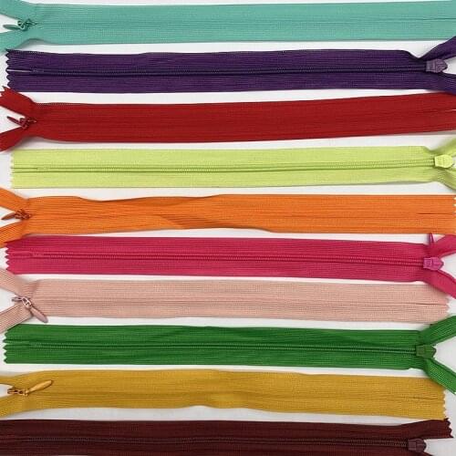 New 5pcs 30mm Invisible Lace Zipper Screen Side Color Invisible Zipper Nylon for Sewing Garment Accessories DIY