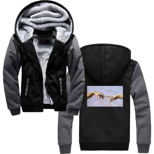 New Michelangelo Cappella Sistina Hoodies Men Harajuku Ulzzang Tumblr Hoodies Fashion Vintage Thick Zipper Sweatshirt