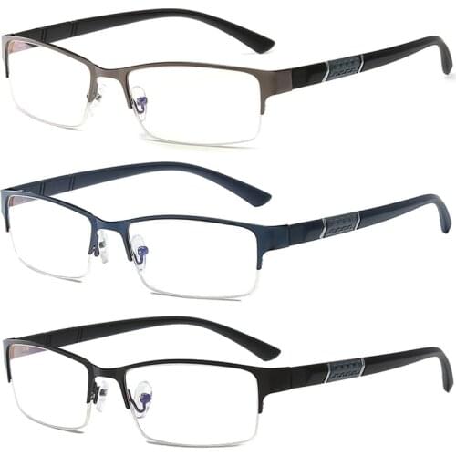 Metal Half Frame Myopia Glasses Unisex Anti Blue Light Nearsighted Spectacles Ultralight Retro Diopter 0 -0.5 -1.0 To -6.0