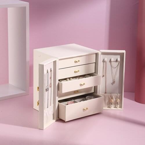 Organizer Storage Organizer Jewelry Box 5 Layer Double Door Design Watch Case Display Storage Case for Rings Earrings Necklace