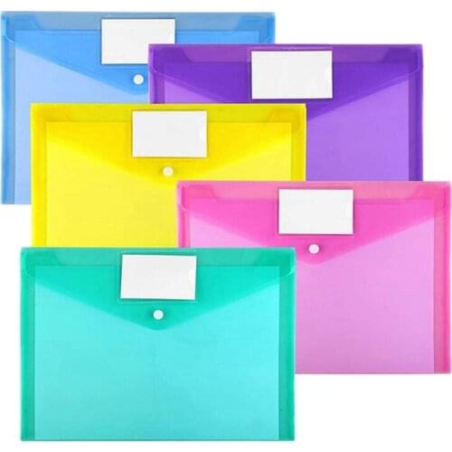 Plastic Envelopes A4 Letter Size Plastic Envelopes with Snap Closure Poly Envelope Plastic Folders with Closure