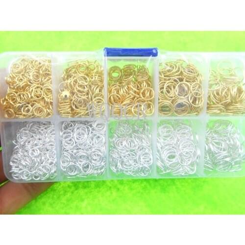 1 Box Of 5-9mm 18K Gold 925 Silver Mixed Split Jump Ring Split Ring Connector, Used For DIY Jewelry Making DIY Necklace Craft