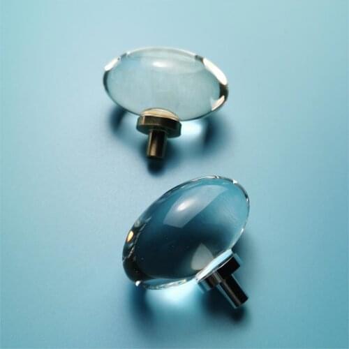 Oval Crystal Glass Knob Clear Cabinet Handle And Knob Drawer Pull Dresser Knob Wardrobe Hardware