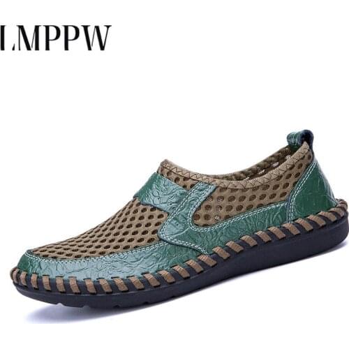 Summer Water Shoes Men Beach Sandals Upstream Shoes Men Breathable Flats Casual Leather Sandals Tenis Masculino Big Size50 2.5a