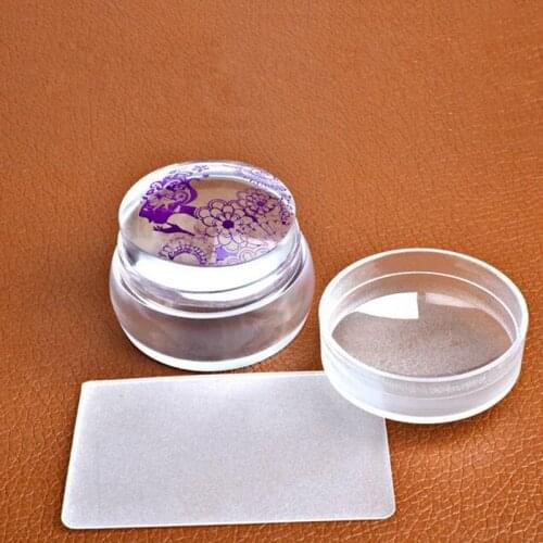 1PC Lovely Design Matte Nail Art Stamper Scraper with Cap Silicone Jelly 3.5cm Nail Stamp Stamping Tools Nail Stamp