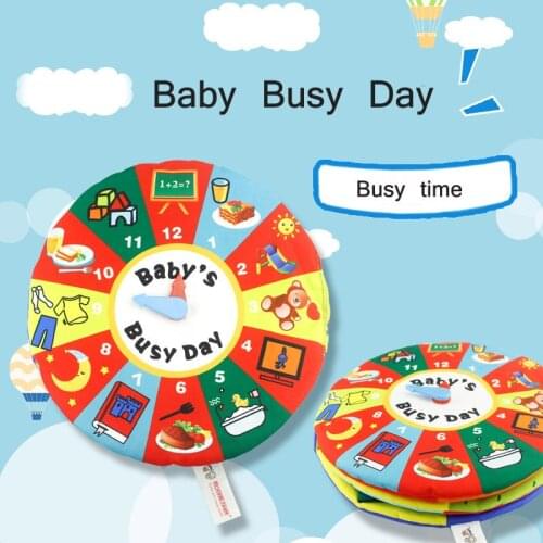 3D Baby Cloth Book Learning Number Education Cloth Soft Cloth Fabrics Time Management Books Baby Early Learning Cloth Books Gift