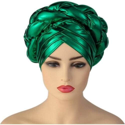 2021 female turban caps cross ready to wear headscarf bonnet arab head wraps african Women braid turbans auto gele headties