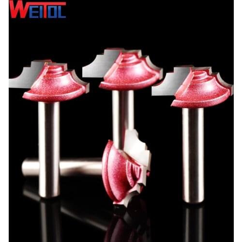 Weitol 3 pcs 6mm shank red coating woodworking router bits end milling cutter wood carving bit cnc tools