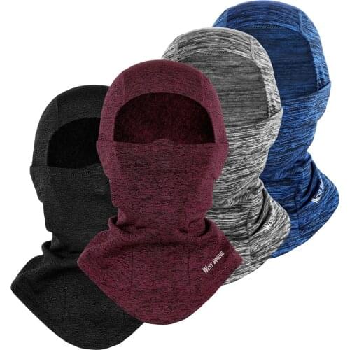WEST BIKING Winter Thermal Face Cover Full Face Neck Warmer Head Cover Cycling Ski Neck Hoods Cover Hats Motorcycle Under Helmet