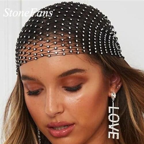 StoneFans Wholesale Crystal Headbands for Women Designer Hair Accessories Rhinestone Luxury Hair Scarf Wrap Jewelry Party