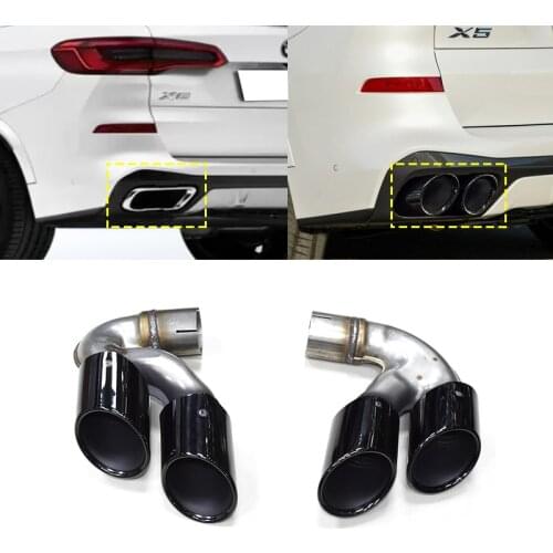 1 Pair Exhaust Tip For BMW F15 X5 35i 2014-2018 Muffler Tip 304 Stainless Steel Car Exhaust Pipe Tailpipe